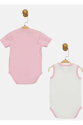 Minnie Mouse Lisanslı Pembe Kız Bebek 2'li Body Takım Mn17331 Pembe