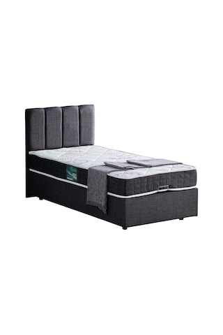 Baza, 90x200 cm Defne Baza+ Başlık + Comfort Yatak Seti, Antrasit