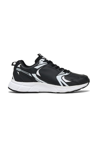 Tonny Black Unisex Siyah Cilt Faylon Taban Bağcıklı Spor Ayakkabı Siyah