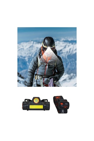 Kafa Lambası - 8 Saat Dayanıklı Şarjlı Sensörlü Mıknatıslı - Kamp - Balıkçılık- Acil Durum Feneri