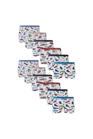 Sedef 12Li Erkek Çocuk Renkli Empirme Baskılı Boxer Külot