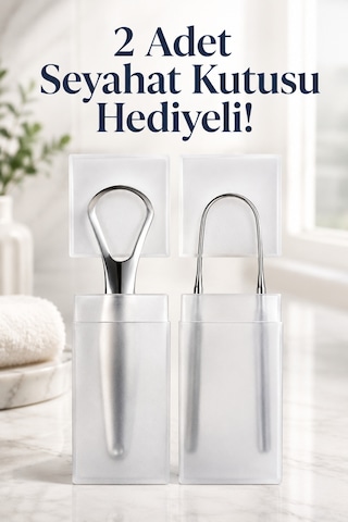 Dil Temizleyici Ağız Bakım Aparatı Hijyenik Paslanmaz Çelik 2 Adet