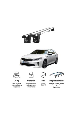 Trio-ıı Kia Optima Kombi 2016 Ve Sonrası Uyumlu Kilitli Ara Atkı 120cm Port Bagaj Tavan Barı