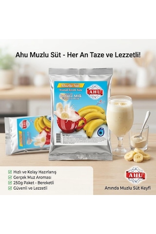 Ahu Muzlu Süt Aromalı İçecek Tozu 250 G