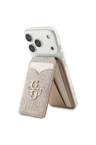 Guess Aynalı Magnetik Kartlık Metal Büyük 4g Logolu Ve Standlı Pembe