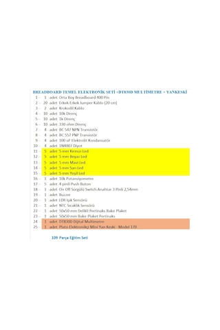 Breadboard Temel Elektronik Seti +dt830d Multimetre + Yankeski