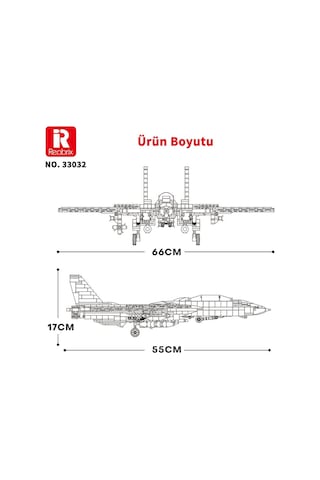 Reobrix 33032 F-14 Tomcat Jet Uçak Yaratıcı Yapı Blok Seti Building Blocks - 1600 Parça