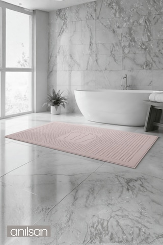 Zivra Pudra Ayak Havlusu - 70x130cm, 790gr, %100 Pamuk, Spa Ve Otel Banyo Paspası Pudra