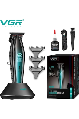 Vgr V-992 Profesyonel 9000 Rpm Yüksek Hız Metal Gövde Şarjlı Saç Ve Sakal Çizim Makinesi