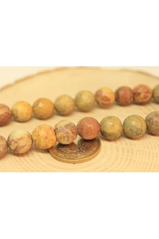 Yasam Tohumu Jasper Taşı Yarım Dizi 11 - 12 MM Aralığı 25900 18 CM Çok Renkli