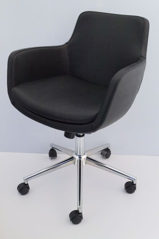 Bulut Siyah Deri Rahat Ofis Çalışma Sandalyesi