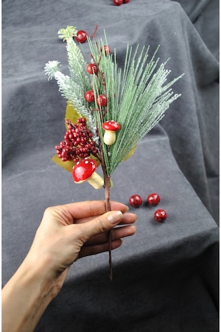 1 Adet 30 Cm Yapay Yılbaşı Çiçeği Dekoratif Yılbaşı Çiçek New Year Christmas- Kahverengi