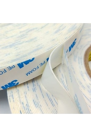 Güçlü Çift Taraflı Köpük Bant Beyaz - 15 mm Genişlik - 10 metre