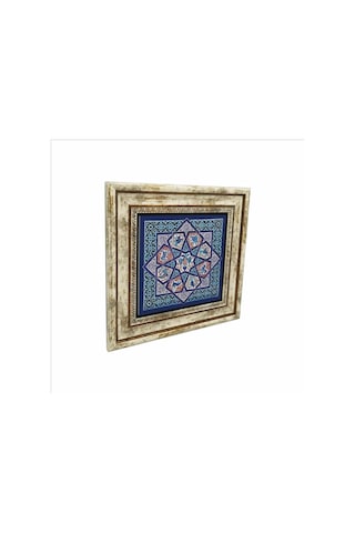 Anadolu Selçuklu Çini Motifi Baskılı Taş Tablo 25x25