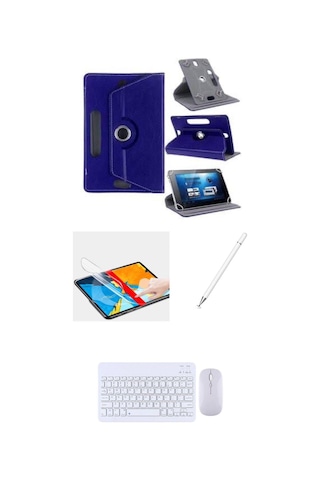 Apple Uyumlu iPad Air 5. Nesil 2022 10.9 4in1 Set Klavye Mouse Kılıf Kalem Ekran Koruyucu
