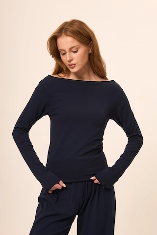 Zoor Ultra Soft Penye Modal Kayık Yaka Bluz Laci Vert