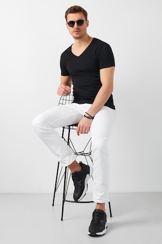 Buratti Pamuklu Slim Fit V Yaka Basic Erkek T Shirt 5412001 Siyah