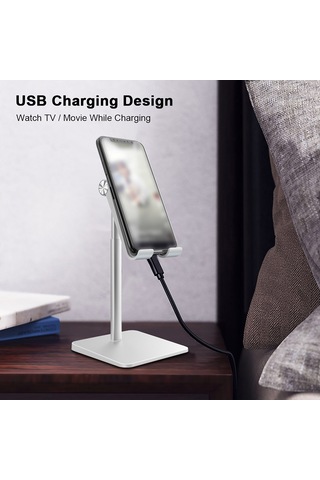 Honmex Zzj-2 Aluminyum Telefon Ve Tablet Tutucu, Ağırlıklandırılmış Tabanlı, Yüksek Sabitlik, Açı Ve Yükseklik Ayarlanabilir, Tüm Telefonlarla Uyumlu, Gümüş Standart Tipi