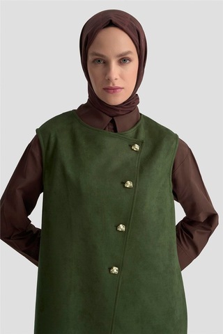 Armine Yelekli Süet Takım 25kd1506 Haki Haki