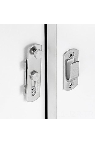 Geeroyoo Paslanmaz Çelik 4'lü Kapı Kilit Seti - 7x5 Cm, Antik Görünümlü, Kolay Montaj, Çekmece, Dolap Ve Kapılar İçin Gümüş