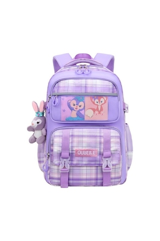 Goldenqian Kız Sırt Çantası, Çocuklar Için Büyük Kapasiteli Omurga Sırt Çantası 2tkokz Mor