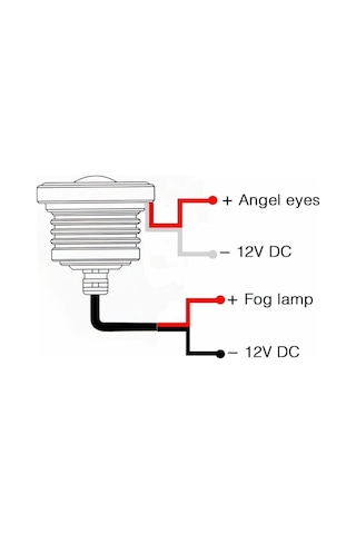 Mercekli Angel Yuvarlak Led Beyaz Sis Farı 8.9cm Metal Gövde