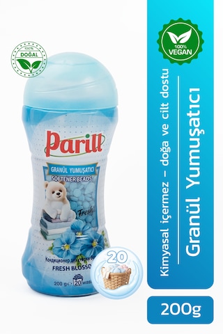 Parill Organik Vegan Granül Yumuşatıcı Fresh Blossom Kokulu, 200g Yerli Üretim, 20 Yıkama Tekli