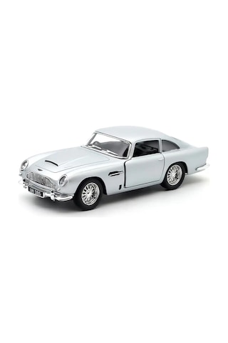 Gümüş Gri Aston Martin Db5 1:38 Ölçek Metal Çek Bırak Model Araba - Açılabilir Kapılar 13 Cm