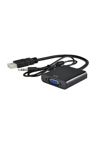 Vcom Cg590-b-0.15 Siyah Hdmi Erkek To Vga Dişi+ses Kablosu Dönüştürücü