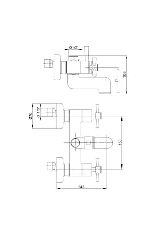 Eca Quadrille Banyo Duş Bataryası Altın Gold 102802230 Altın