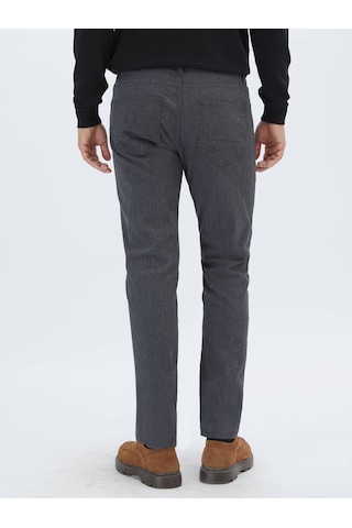 Antrasit Dokuma Slim Fit Casual Pamuk Karışımlı Pantolon Antrasit