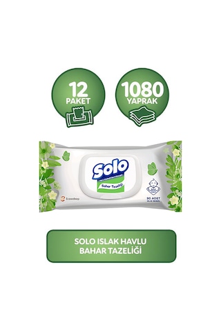 Solo Islak Havlu Mendil 12 X 90 Yaprak