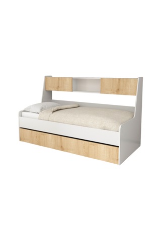 Yavrulu Karyola, Viyole Kapaklı, Kitaplıklı Yavrulu Karyola - 90x200