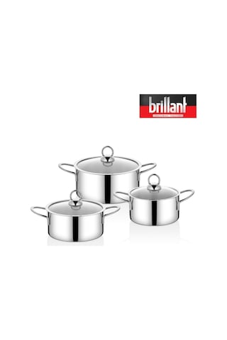 Çelik Tencere Set 6 Parça 12/14/16 Cm Isınmaz Kulp Algenip Gri