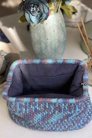 El Yapımı Gök Mavisi Basic Örgü El Çantası Gök Mavisi