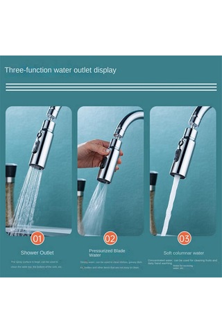 Xurunkeji Döndürülebilir Mutfak Musluğu Çok İşlevli Kazıyıcı Evrensel Sıçrama Geçirmez Kabarcık Üreticisi Güçlendirici Genişletici Su Nozulu GÜMÜŞ