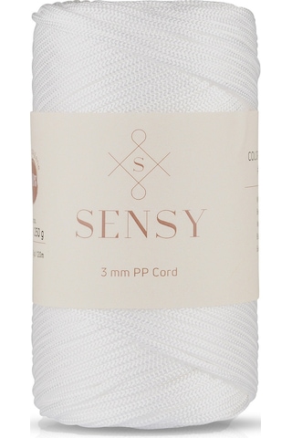 Sensy 3 Mm - 250 Gr Polyester Makrome Ipi Beyaz 120 M Polyester Makrome Ip Supla Ip Ve Çanta Ipliği