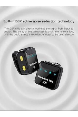 Kablosuz Yaka Mikrofonu Bt 5.2, Çift Mikrofon Desteği, 2.4ghz, Anc/enc Gürültü Engelleme, 360 Ses Toplama, 20-30m Çekim Mesafesi, Taşınabilir Şarj Kutulu Sx22