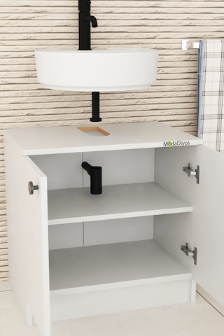 Rodelisa Lavabo Altı Dolap 00 % Mdf Çanak Lavabo Uyumlu - Banyo Dolabı Beyaz