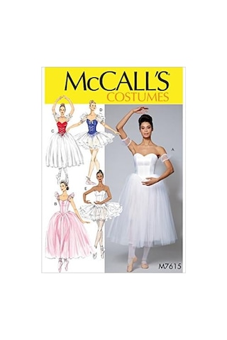 Mccall&apos S Patterns Mc7615e5 Mccall Desen 7615 E5, Kadınlar İçin Bale Kostümü, Ölçüler 42 50, Peçete, Çok Renkli, 17 X 0,5 X 0,07 Cm Açık Mavi