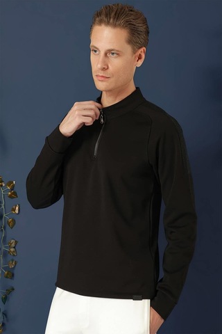 Swt 012 Swea Slim Fit Siyah Spor 47 - Sweatshırt Siyah