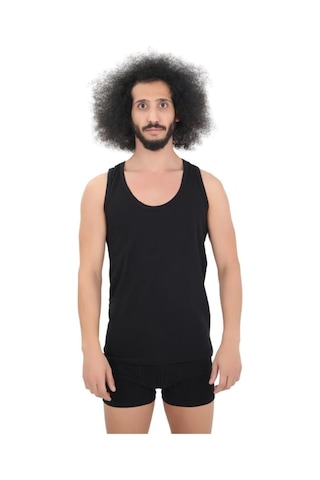 Cnt Erkek Ribana Atlet 6'lı Full Likralı Rambo Sporcu Atlet Siyah Siyah