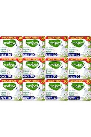 Molped Pure & Soft Hijyenik Ped Gece 12 x 30'lu
