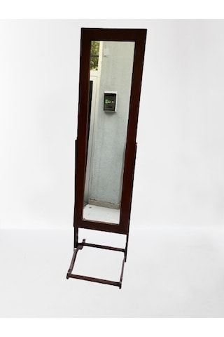 Boy Ayna Takı Dolap Model Ahşap Parlak Ceviz Boya Natüre Klasik A