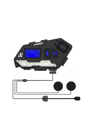 Motosiklet İntercom Üniversal Tüm Kasklara Uygun V5.4 Lcd Ekran Rgb Bluetooth Seti