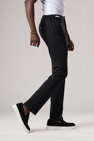 Ecer Slimfit Beli Yarım Lastikli Esnek Kumaş Rayon Yazlık Pantolon Siyah