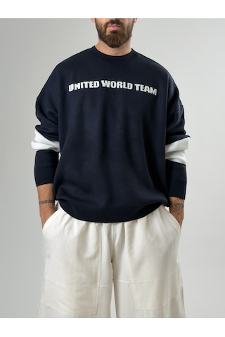 Cocopelli Oversize New York Erkek Lacivert Triko Coc2597 Lacivert