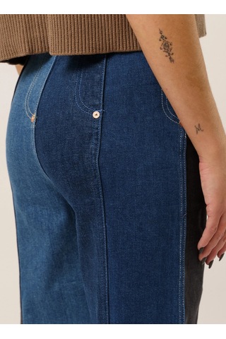 Moschino Jeans Mavi Kadın Desenli Denim Pantolon 241k1j0301 İndigo