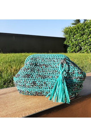 Buva Lolibag Kağıt İp El Çantası Mavi - Turkuaz