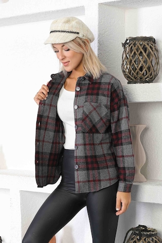 Nurneva Oduncu Kumaş Basic Model Gömlek Füme-füme Füme